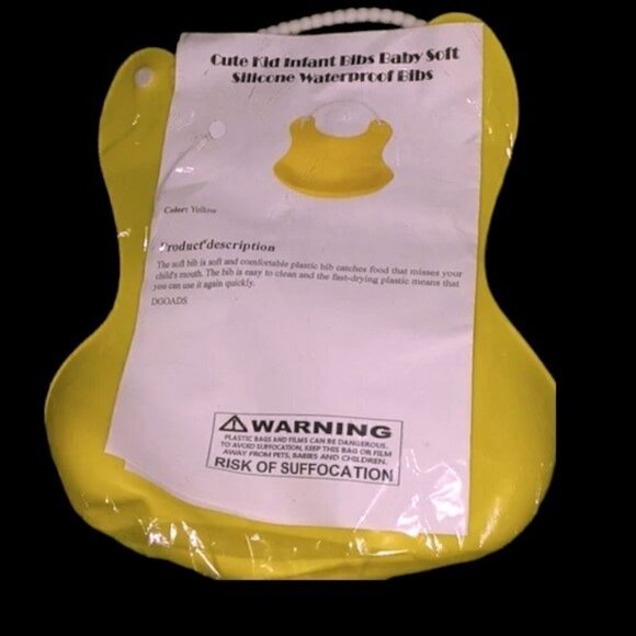 Cute Kid/Infant Soft waterproof Bibs - Yellow - Picture 1 of 3
